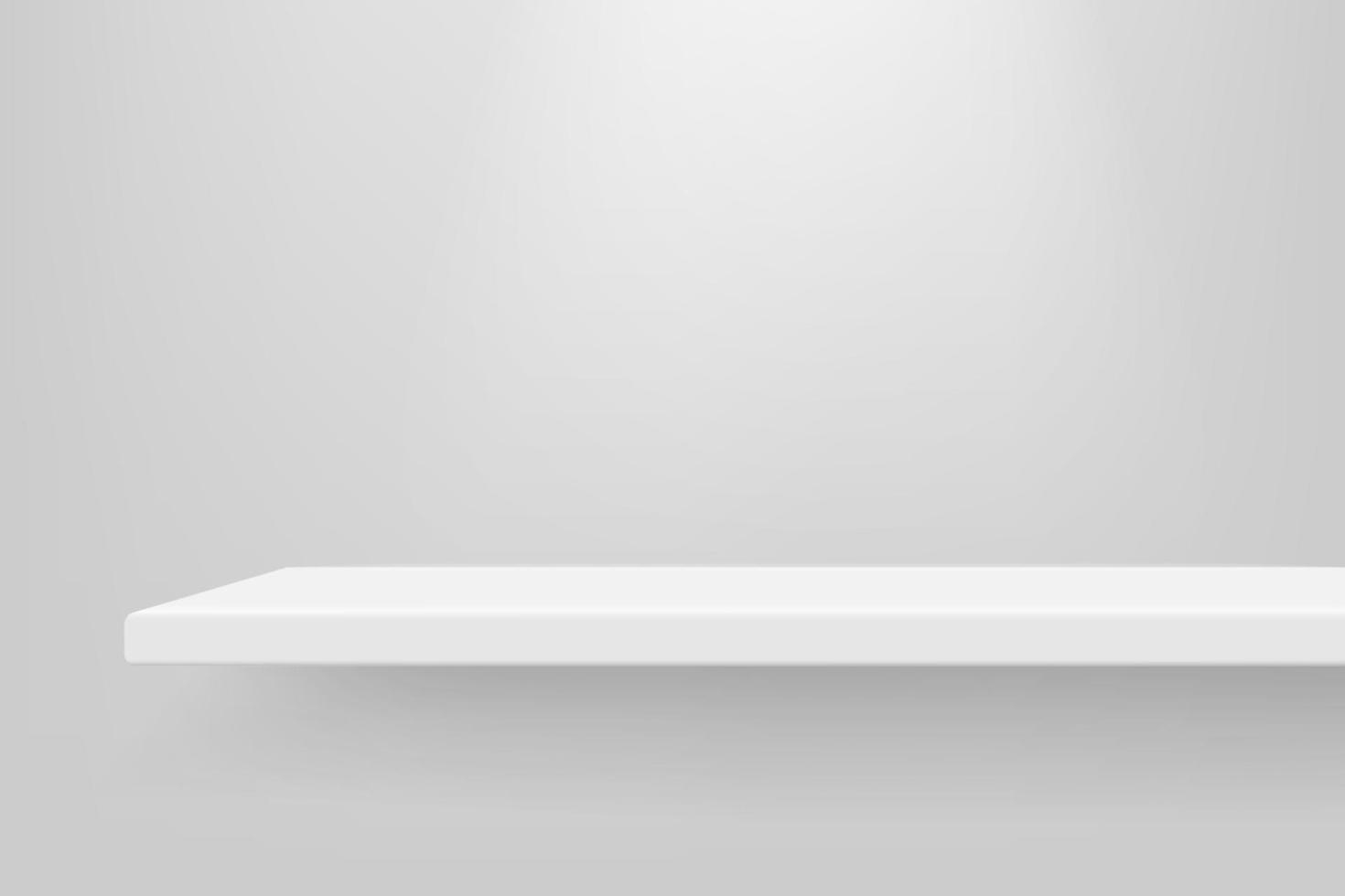 Empty white color shelf with shadow background. vector