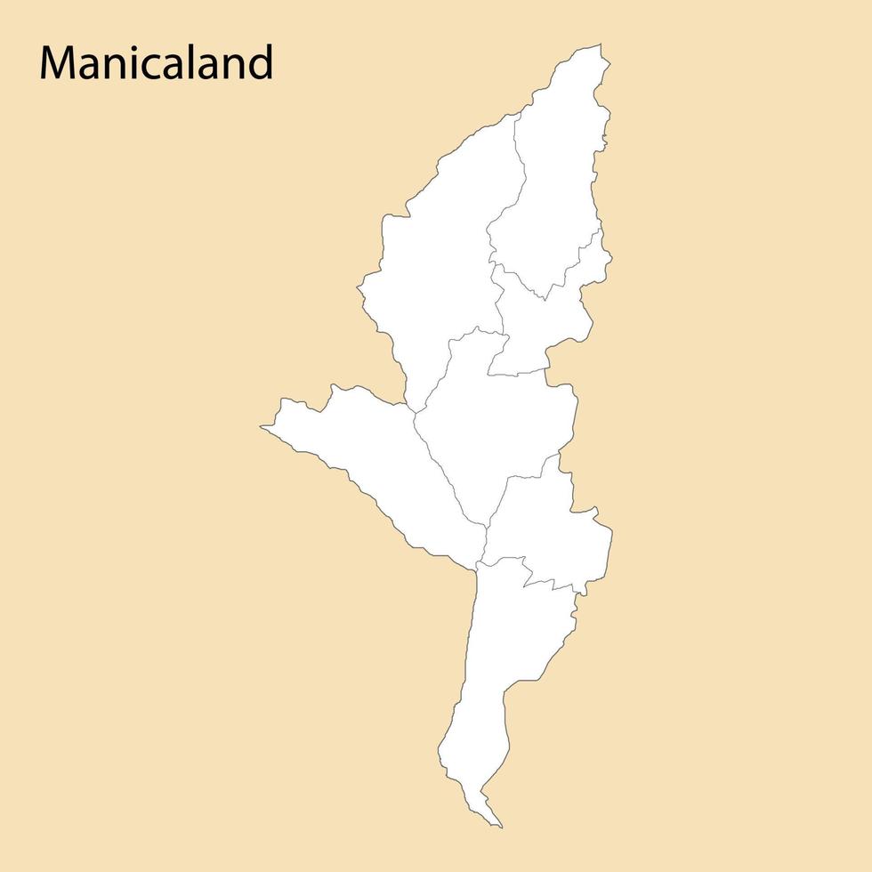 High Quality map of Manicaland is a region of Zimbabwe vector