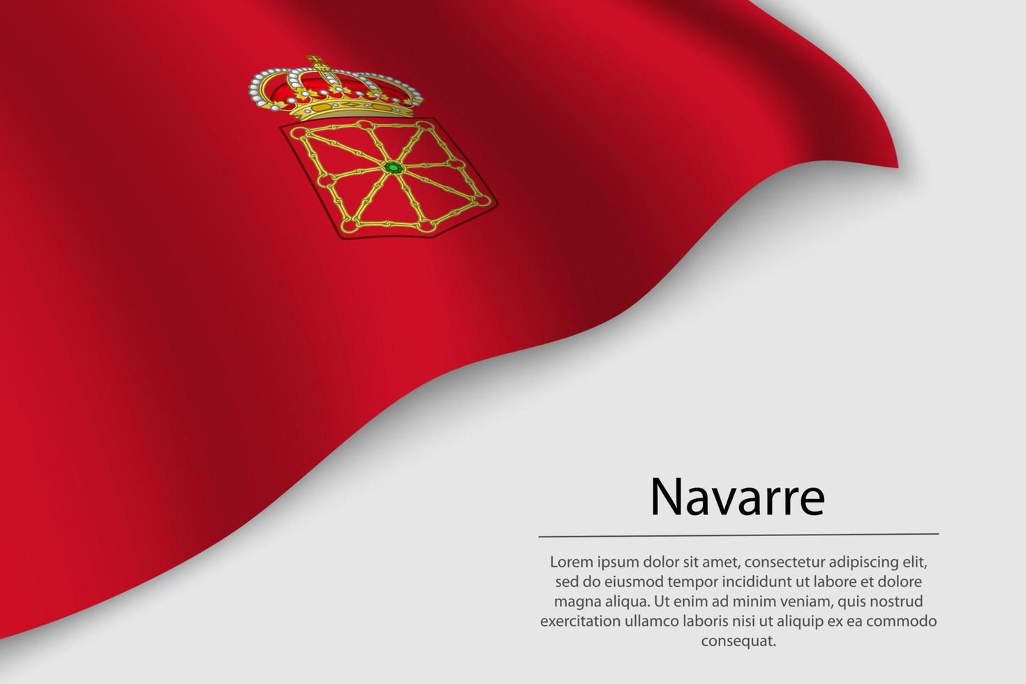 Wave flag of Navarre is a region of Spain. Banner or ribbon vector