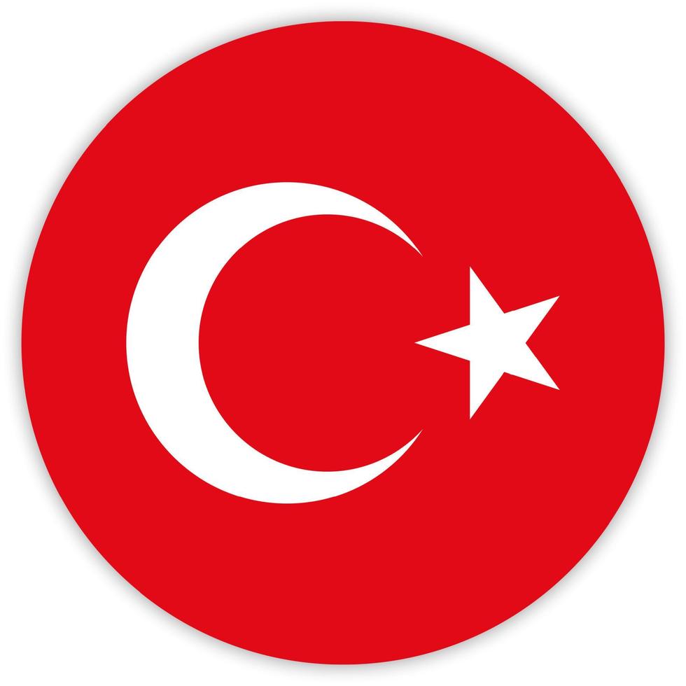 turkey Simple round flag . Vector illustration