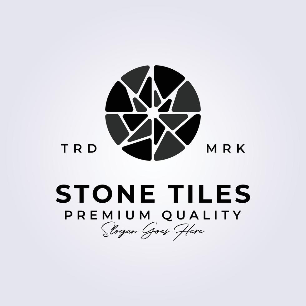 circle stone tiles vintage logo vector illustration design icon symbol