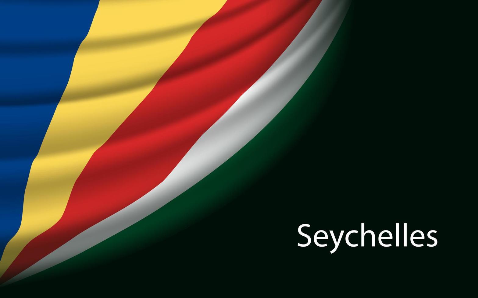 Wave flag of Seychelles on dark background. vector