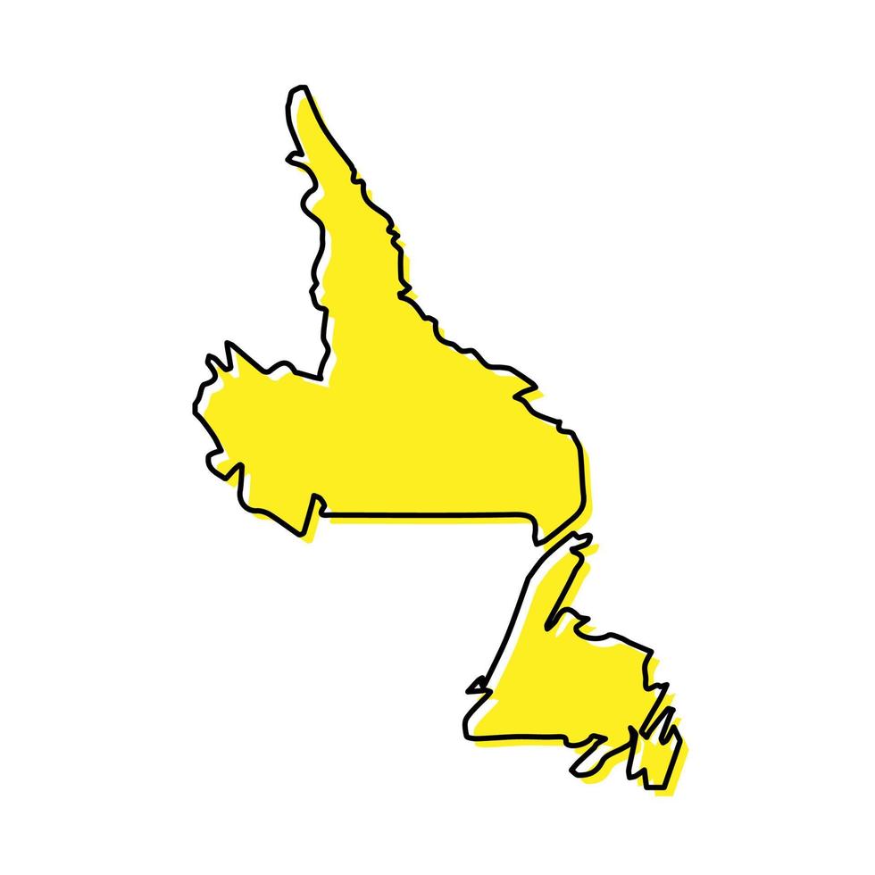 Simple outline map of Newfoundland and Labrador is a province of vector