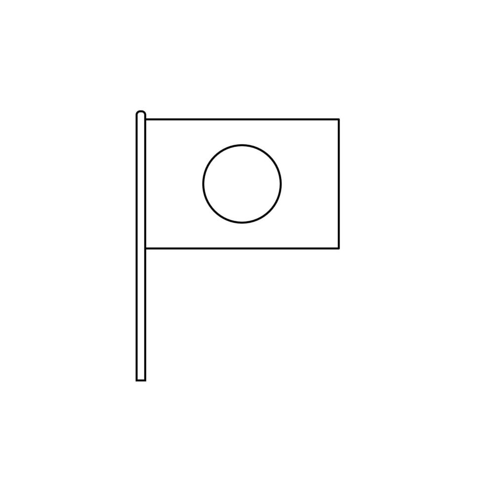 Black outline flag on of Japan. Thin line icon 21854226