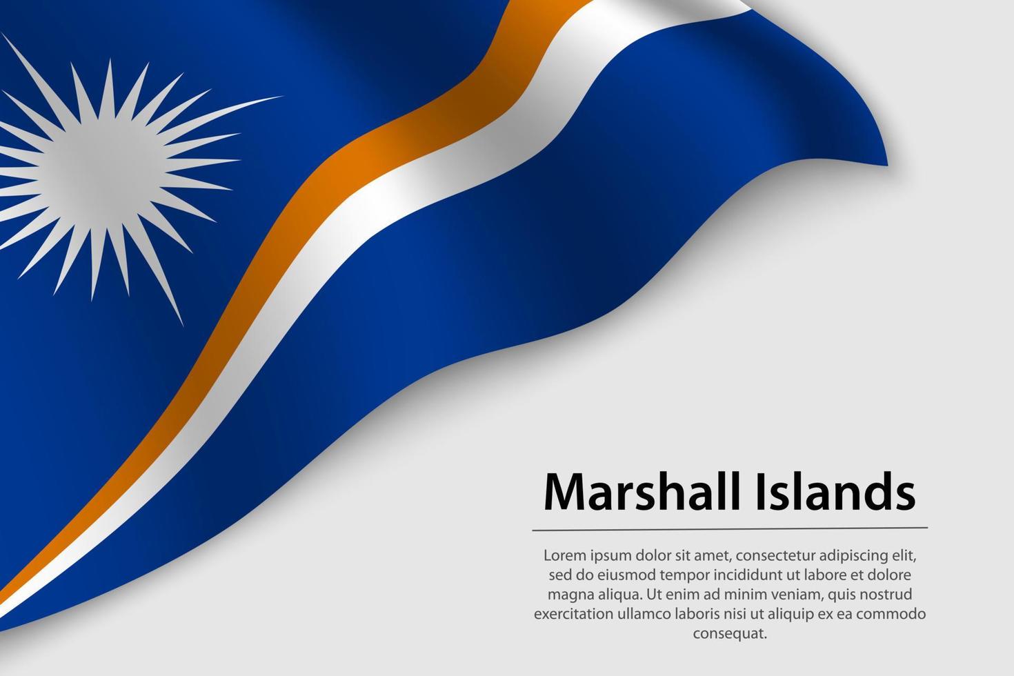 ola bandera de Marshall islas en blanco antecedentes. bandera o costilla vector