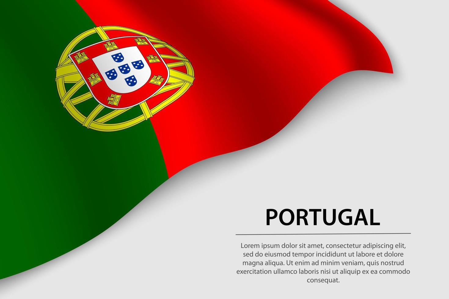 ola bandera de Portugal en blanco antecedentes. bandera o cinta vect vector