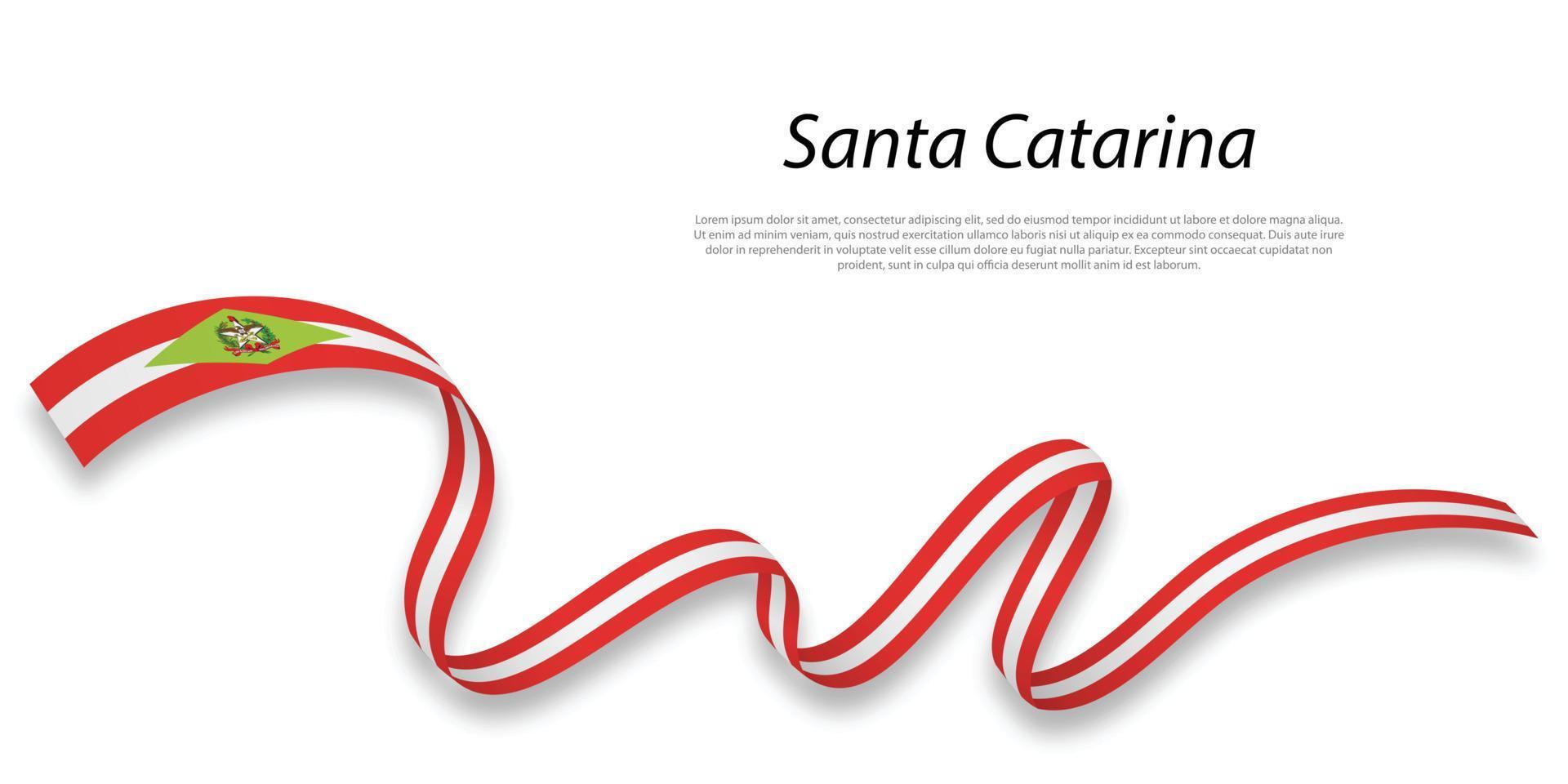 ondulación cinta o raya con bandera de Papa Noel catarina vector