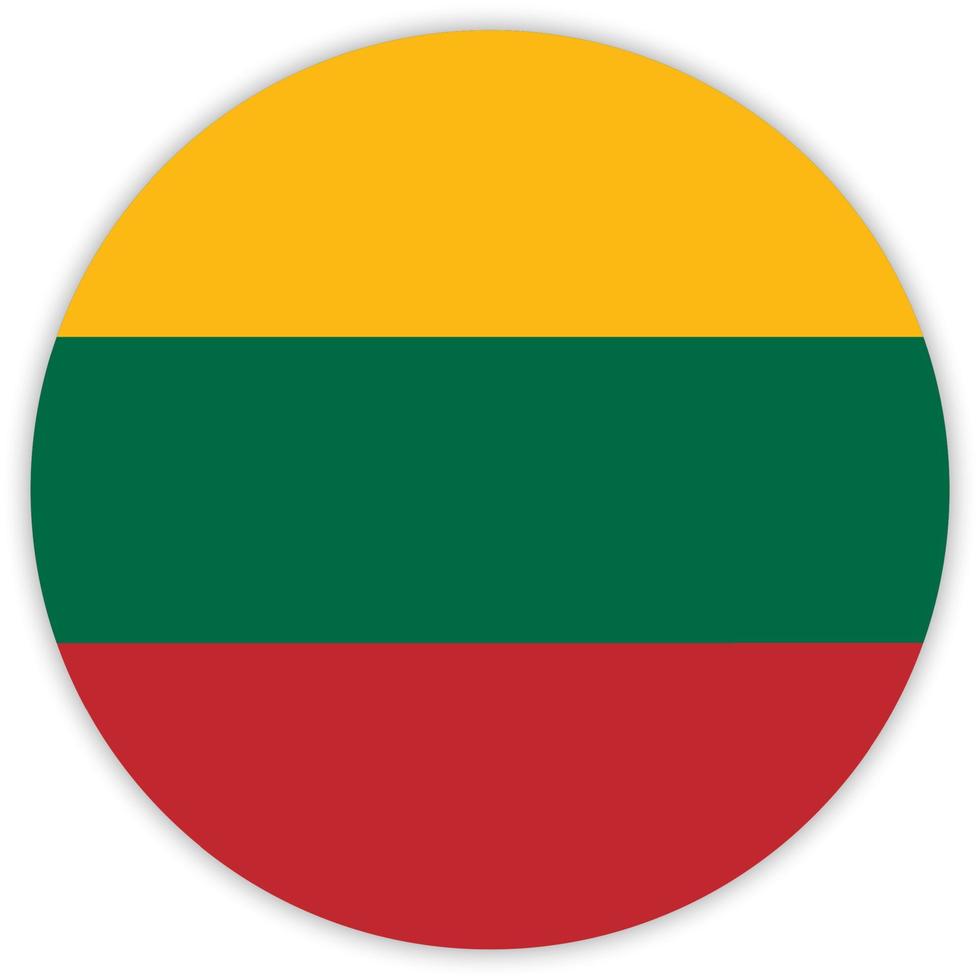 lithuania Simple round flag . Vector illustration