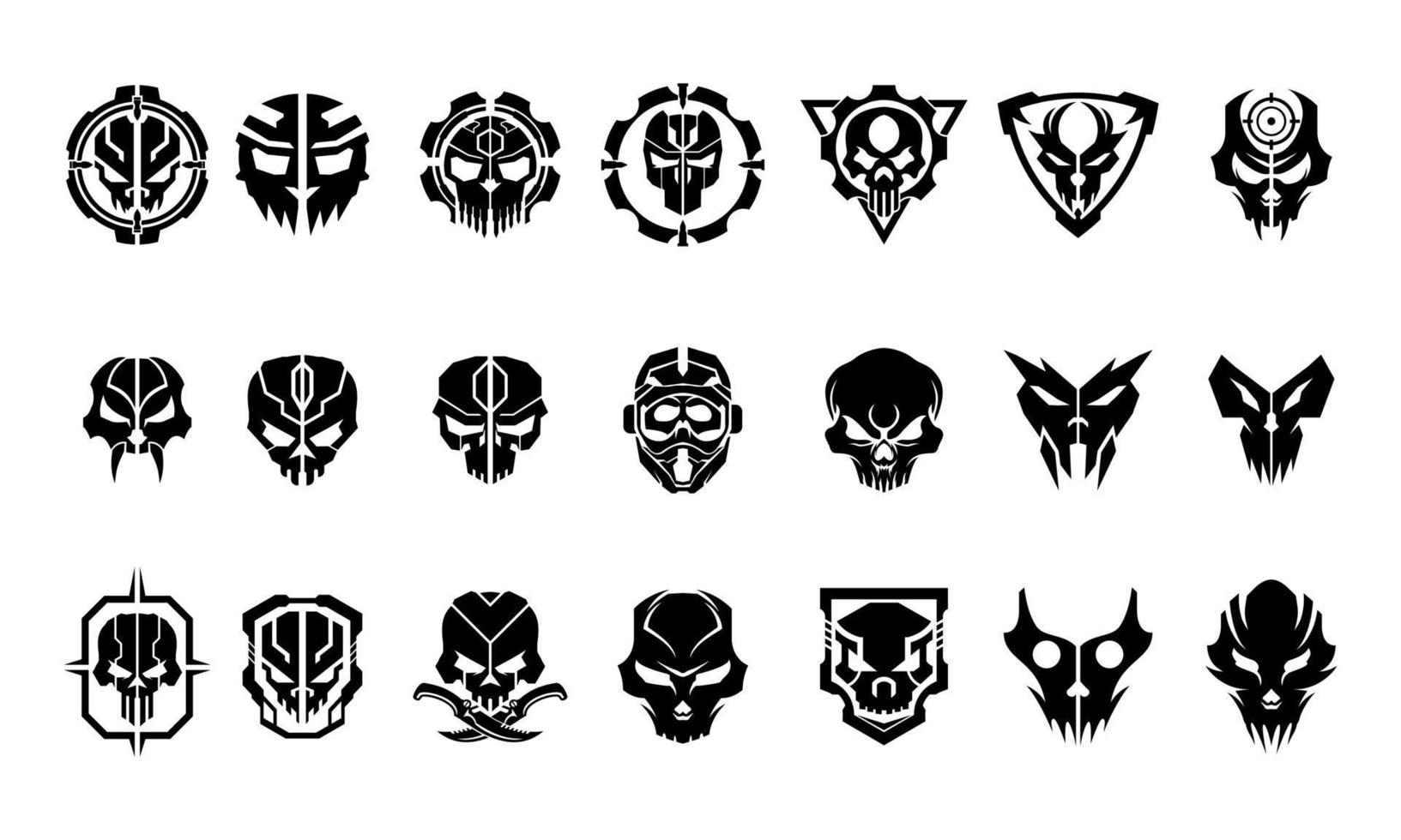 Skull Icon Vector Shapes Collection. Skull icon set. Skull icon set Style stock vector