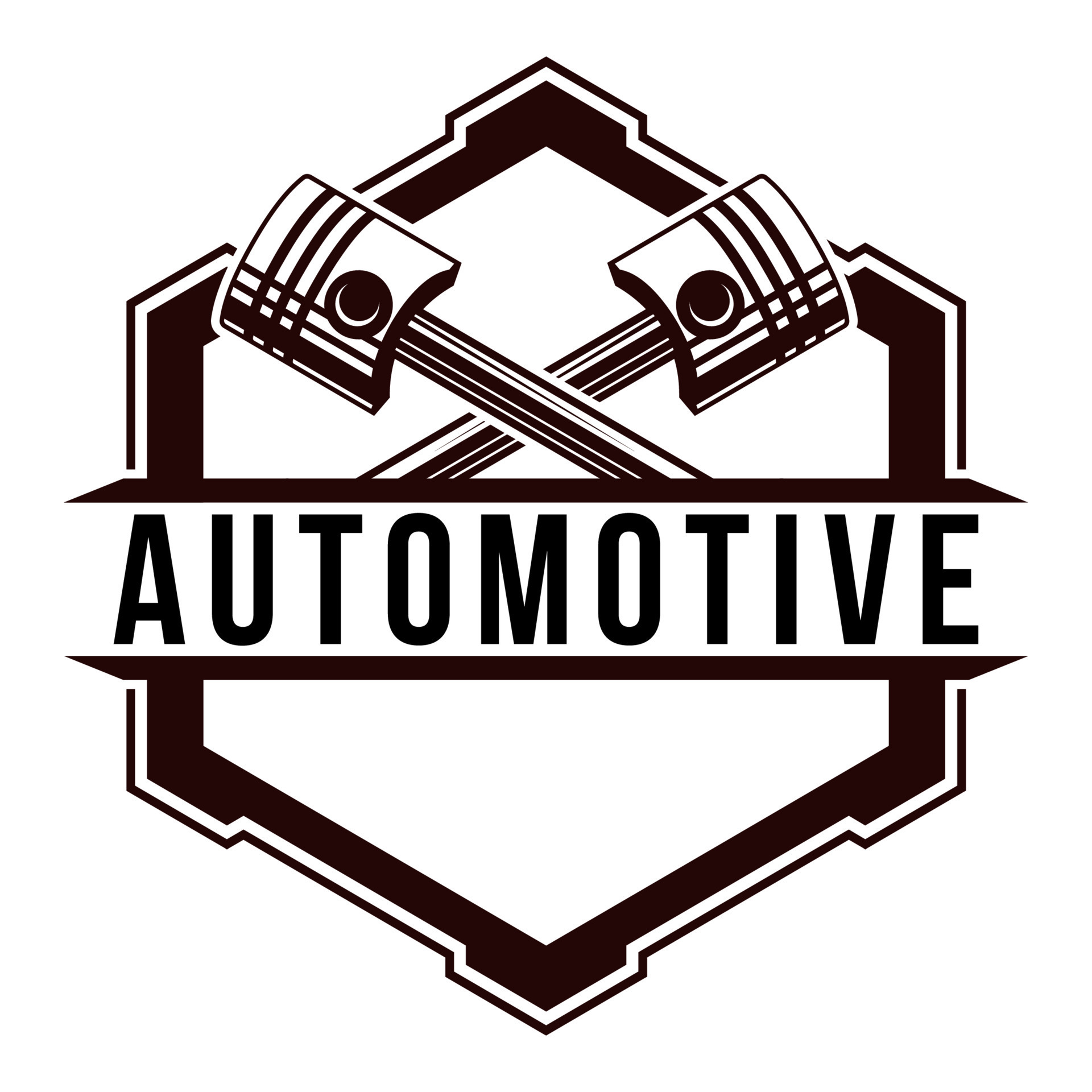 Auto piston automotive logo template. twin crossed piston mechanic logo