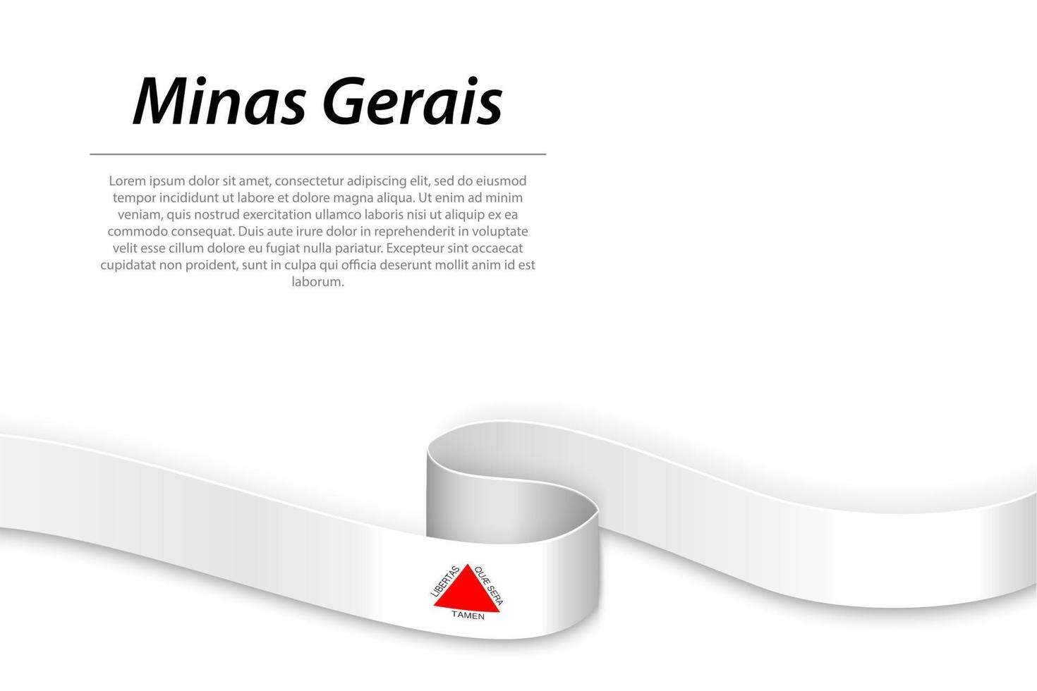 Waving ribbon or banner with flag of Minas Gerais vector