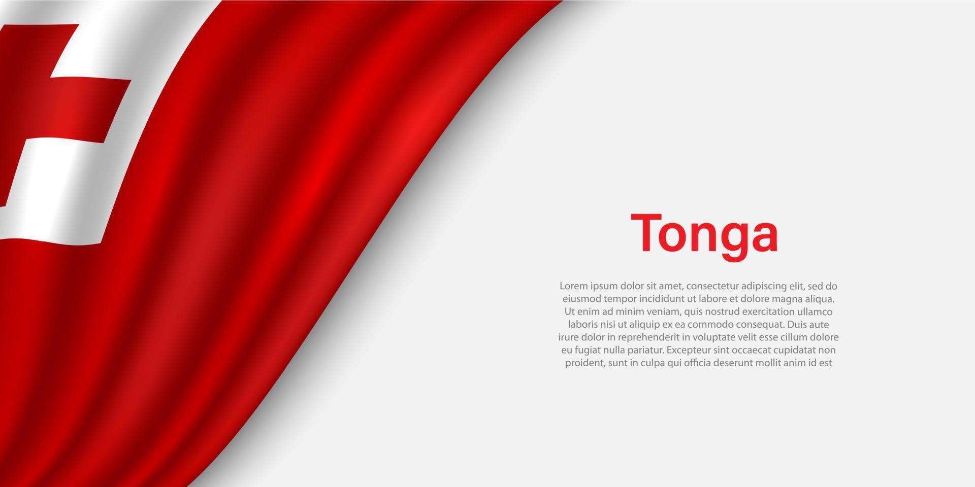 Wave flag of Tonga on white background. vector