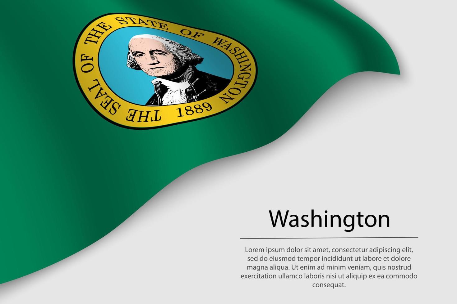 Wave flag of Washington is a state of United States. vector