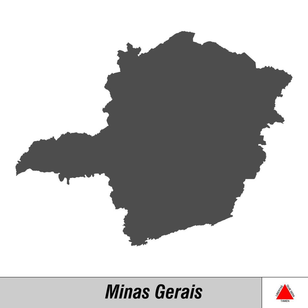 High quality map with flag state of Brazil vector