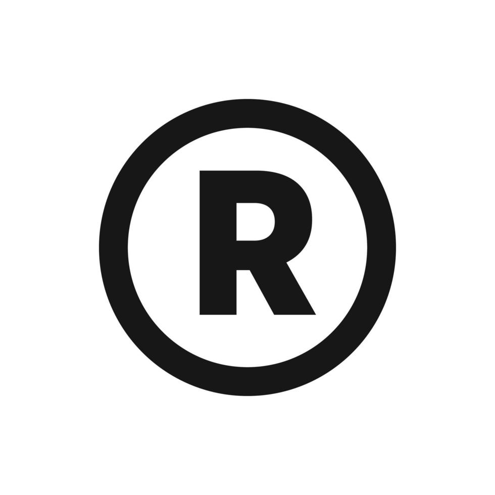 registrado marca comercial icono símbolo vector