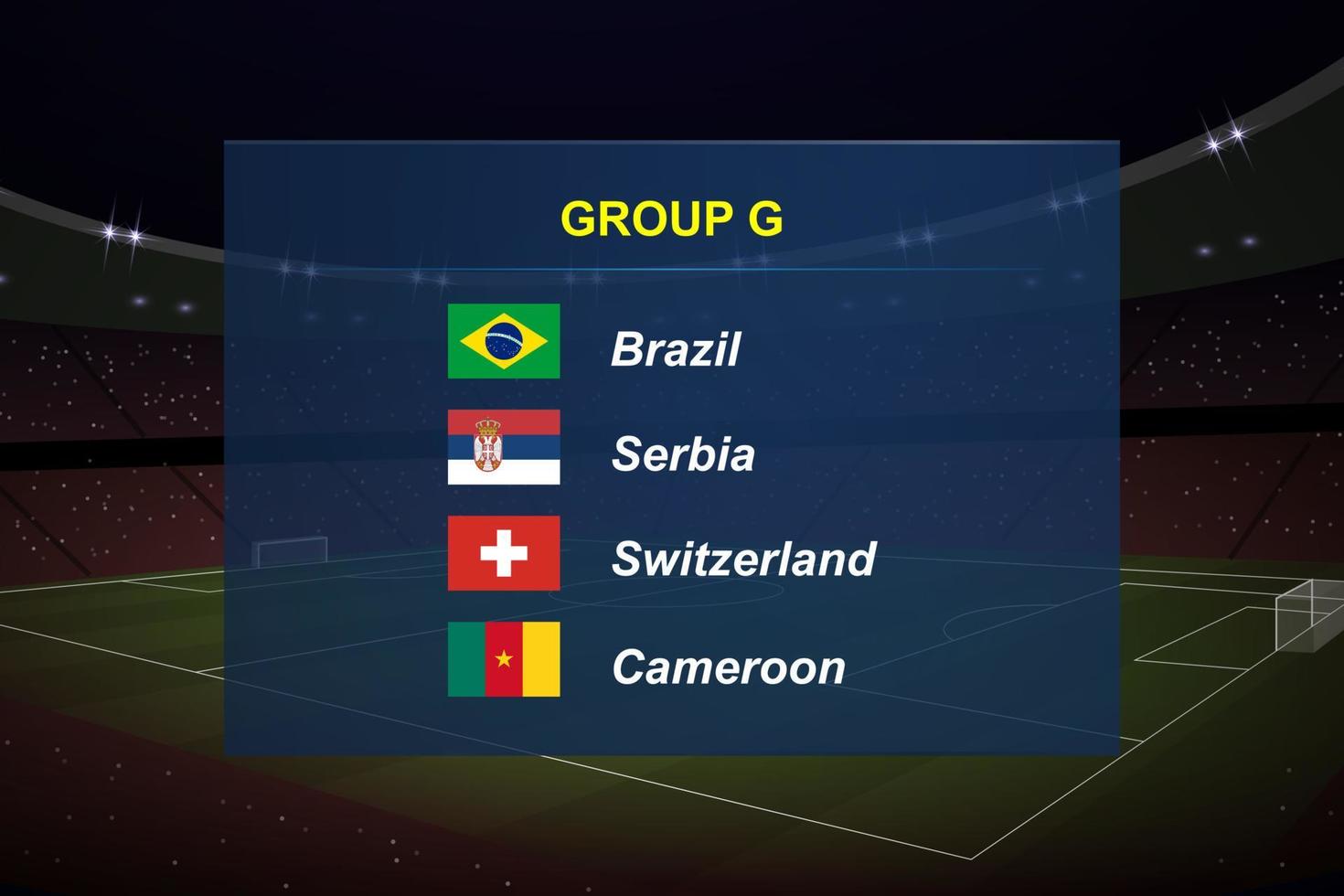 World tournament group. Soccer tournament broadcast graphic template. vector