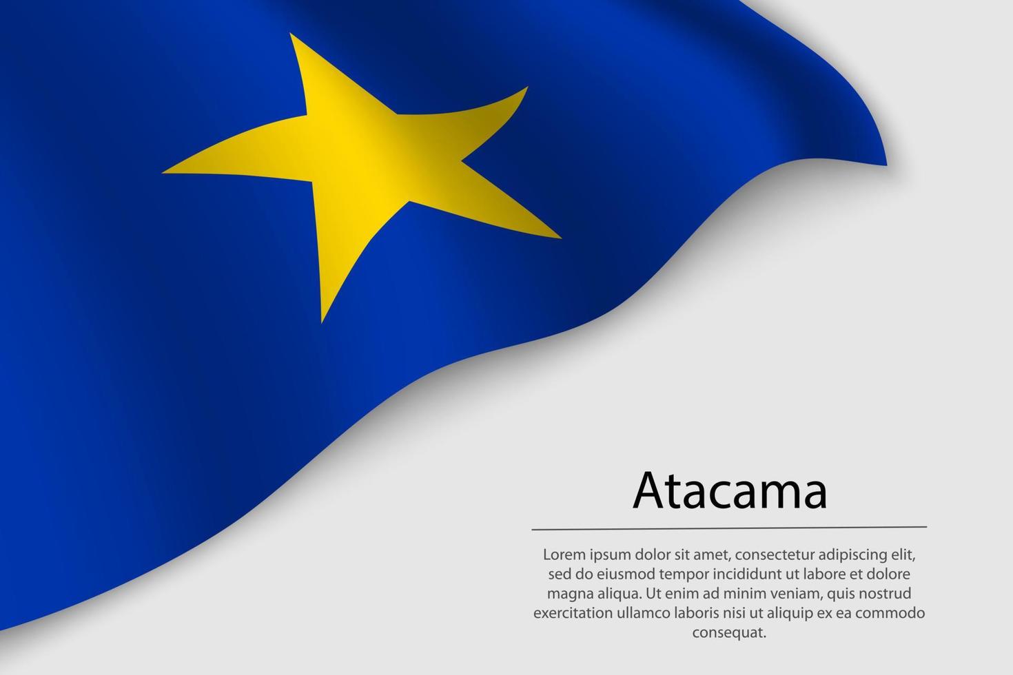Wave flag of Atacama is a region of Chile vector