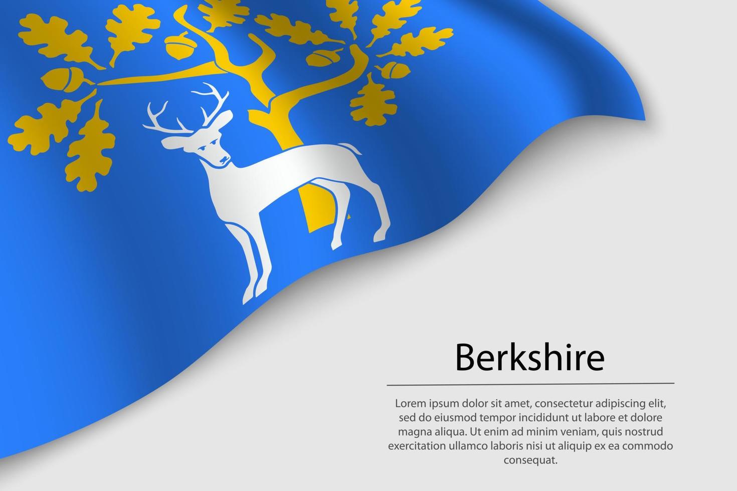 Wave flag of Berkshire is a county of England. Banner or ribbon vector