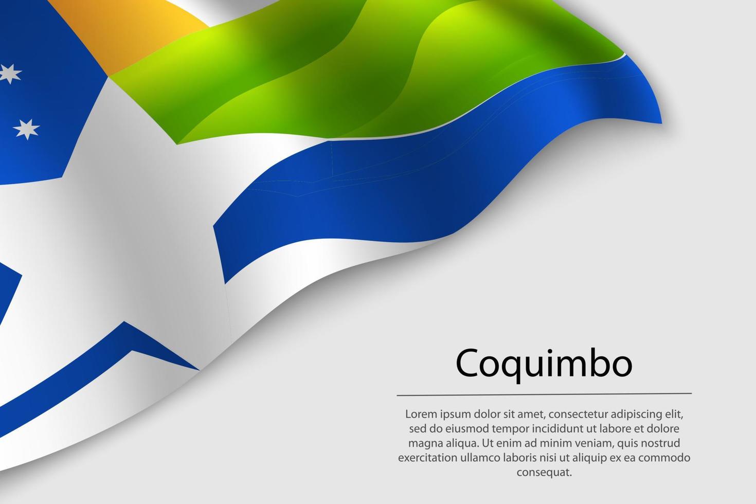 Wave flag of Coquimbo is a region of Chile vector