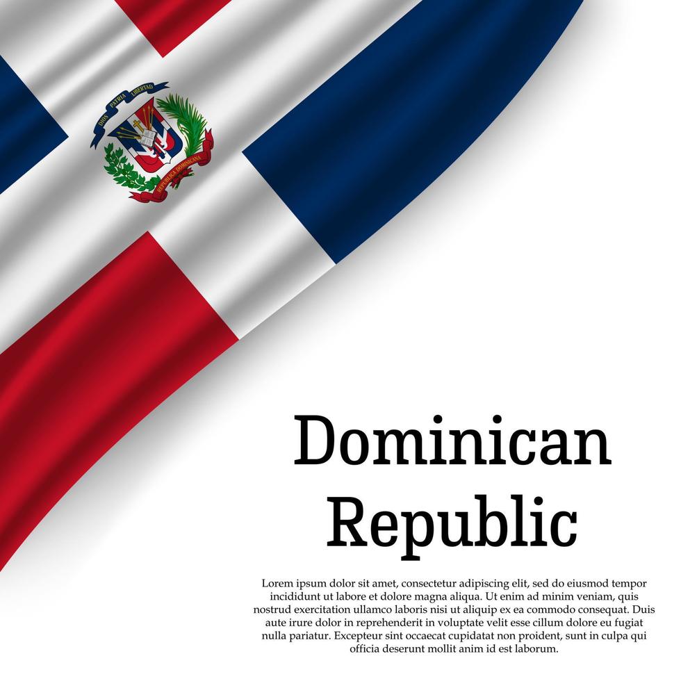 ondulación bandera de dominicano república vector