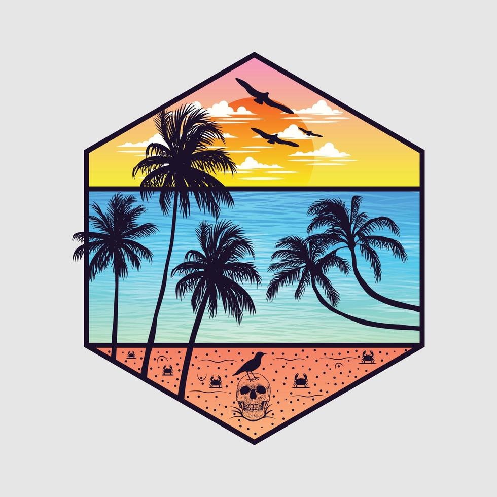 Summer time on the beach artwork design 21854634 Vector Art at Vecteezy