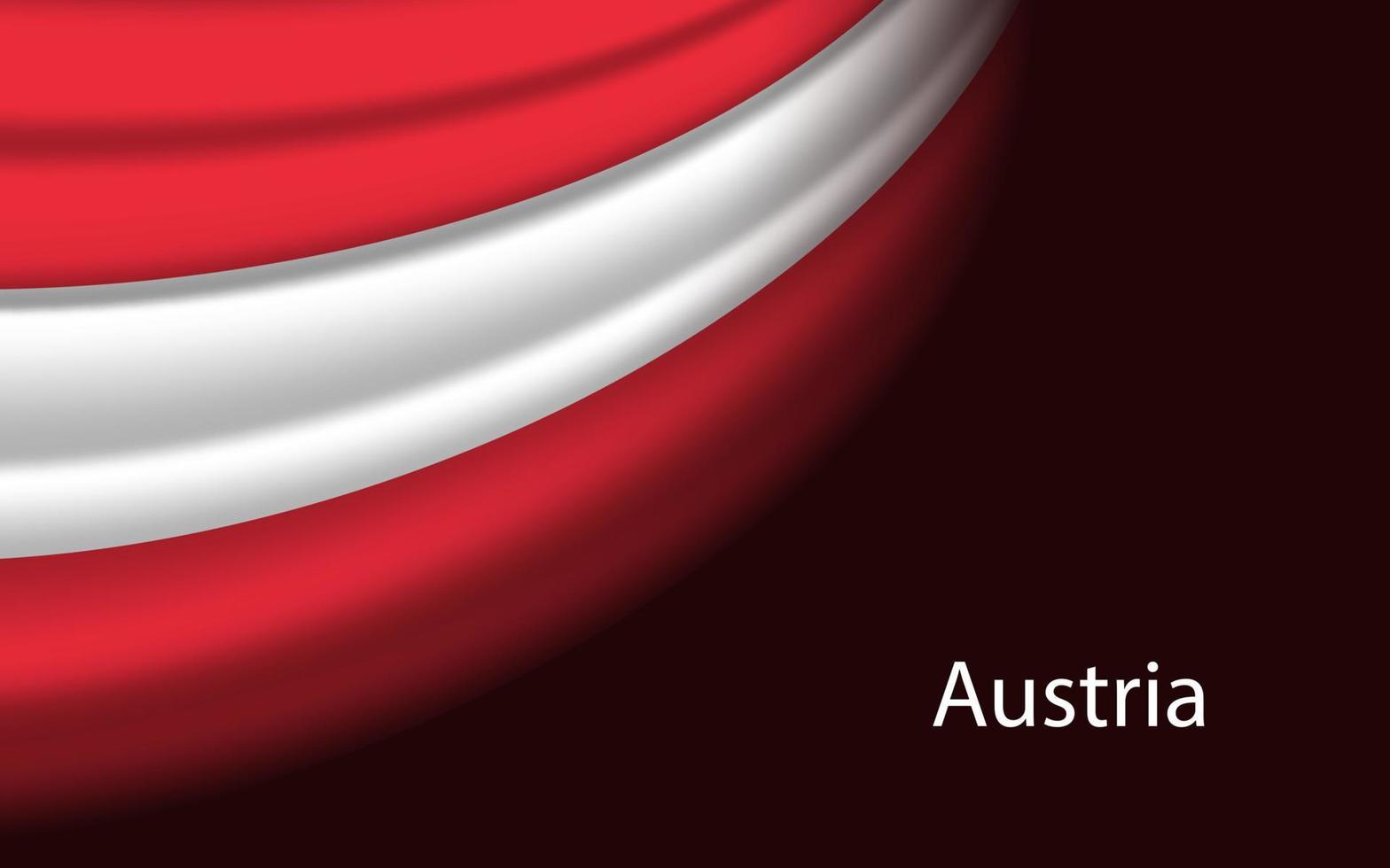 Wave flag of Austria on dark background. Banner or ribbon vector