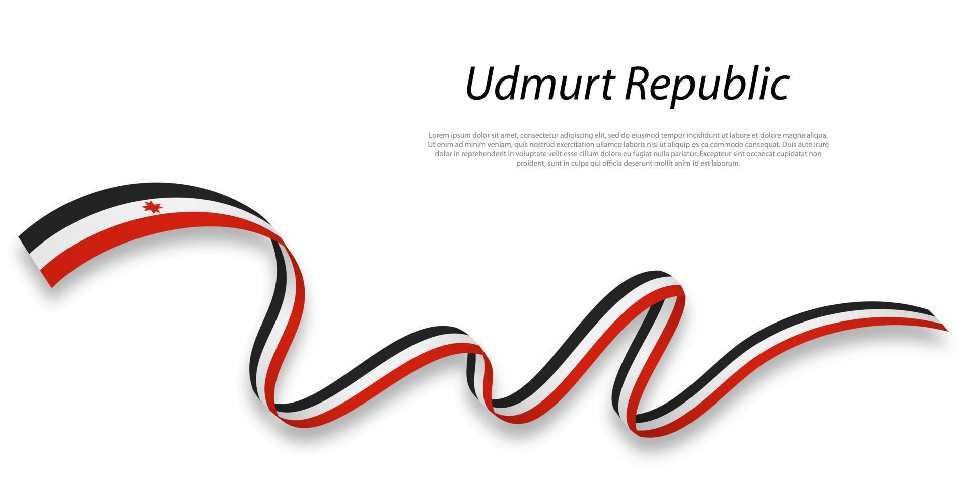 ondulación cinta o raya con bandera de udmurto república vector