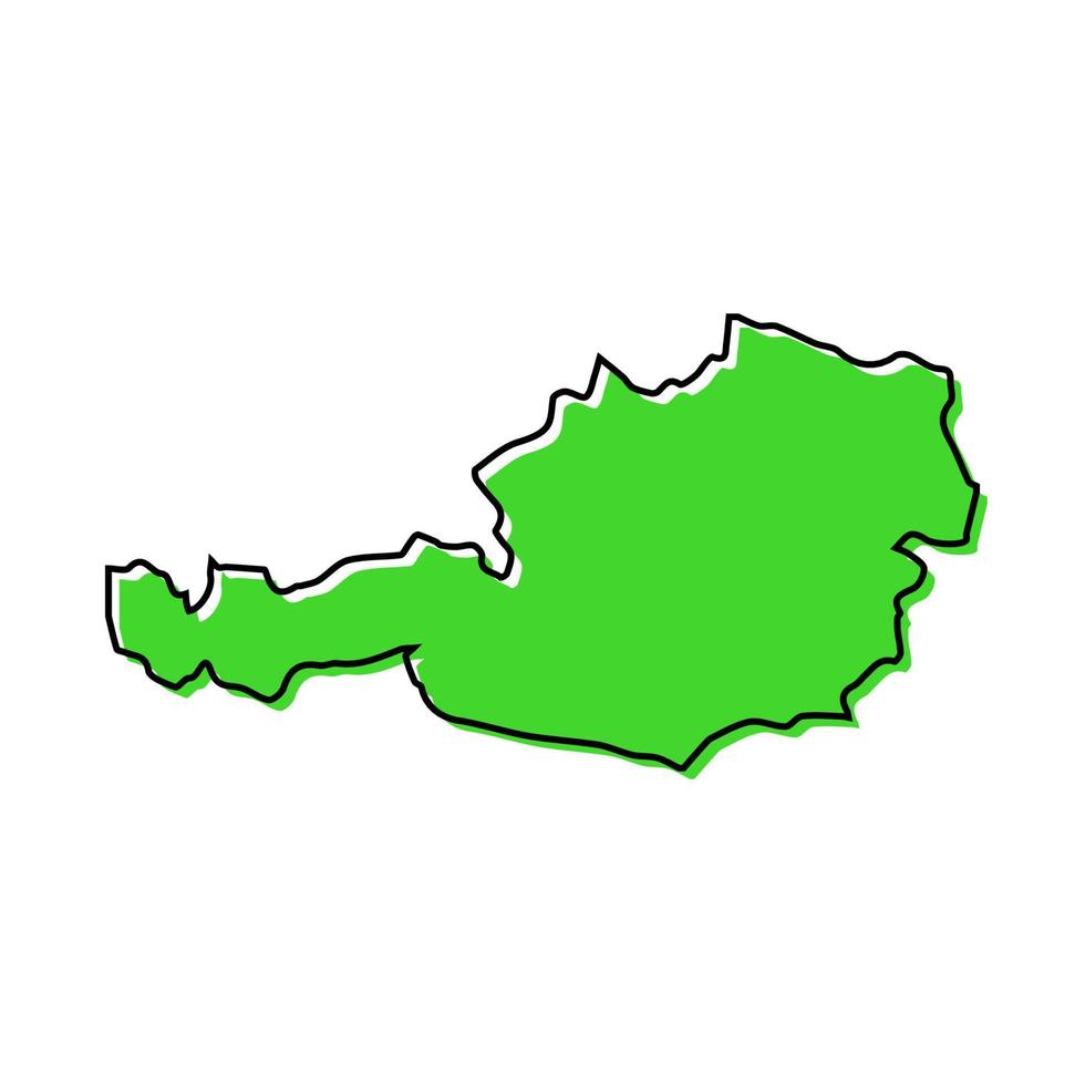 Simple outline map of Austria. Stylized line design vector