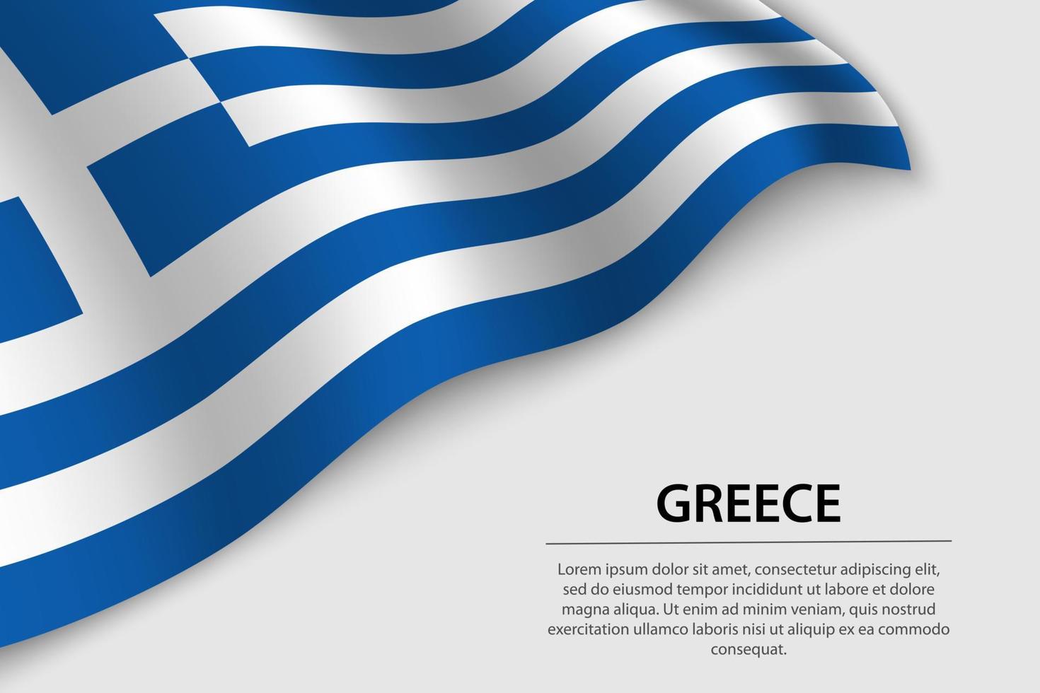 Wave flag of Greece on white background. Banner or ribbon vector