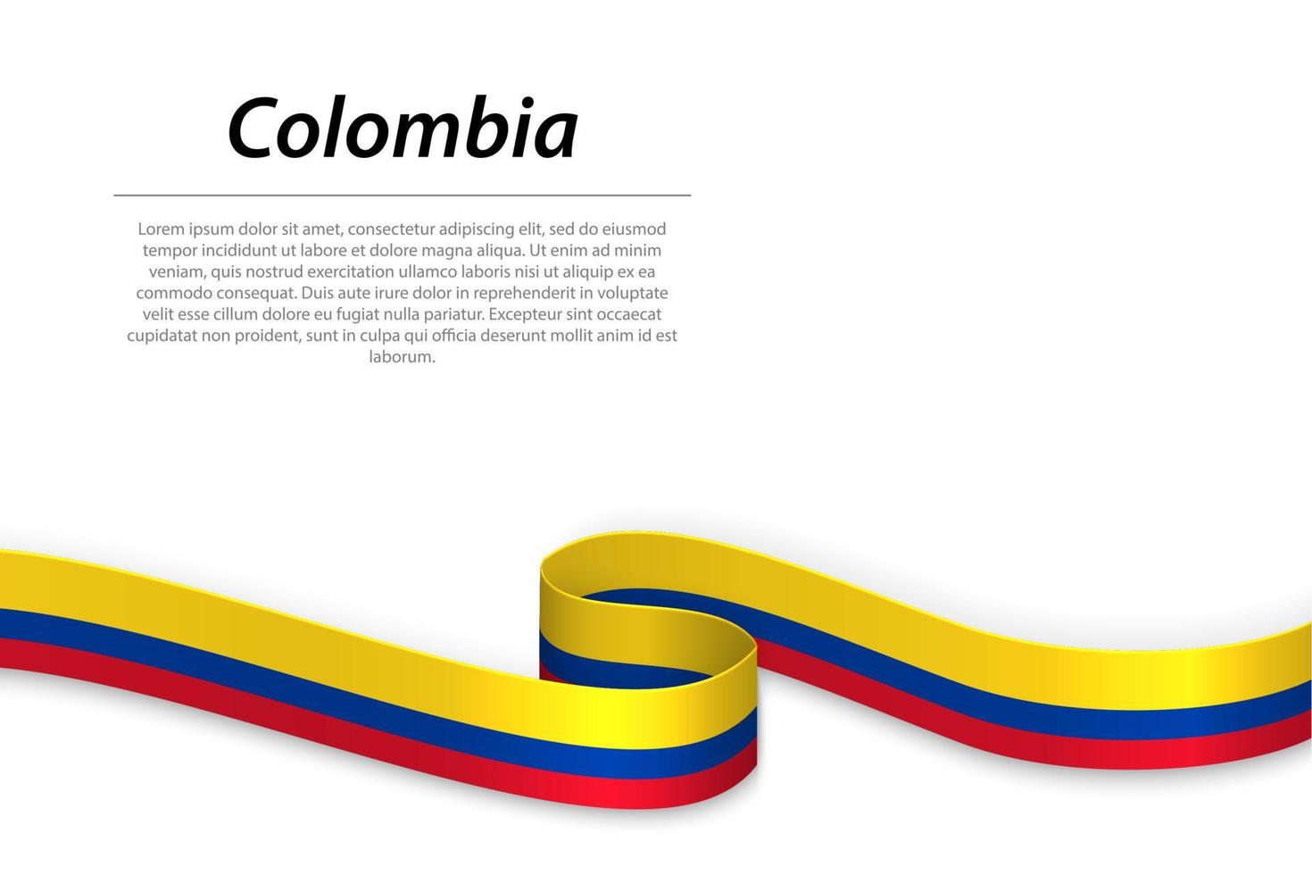 Waving ribbon or banner with flag of Colombia vector