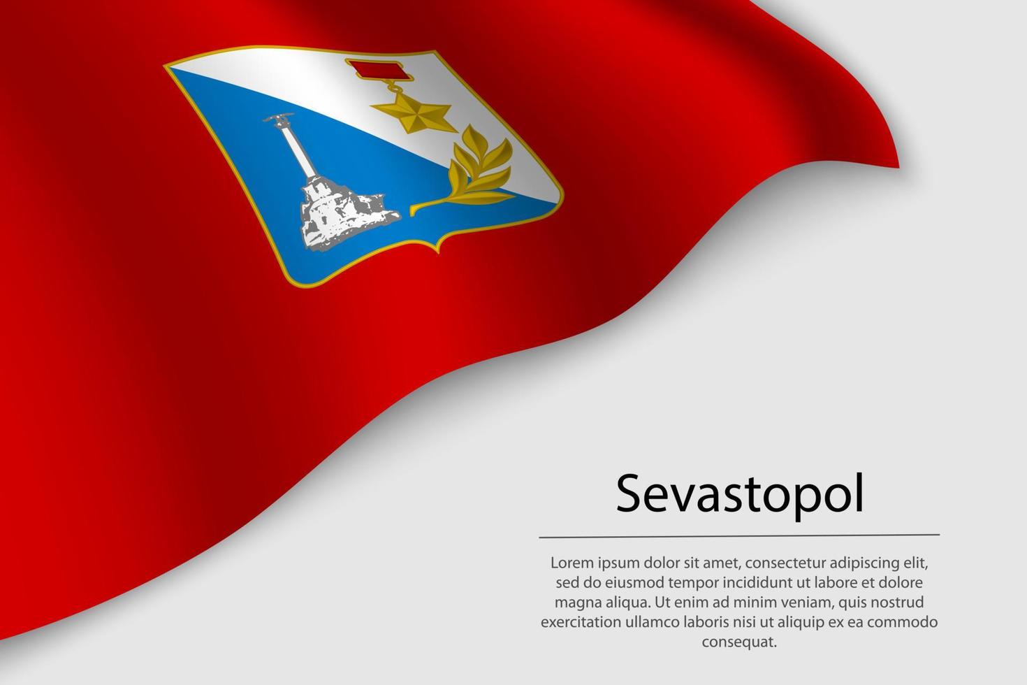 Wave flag of Sevastopol is a region of Russia vector