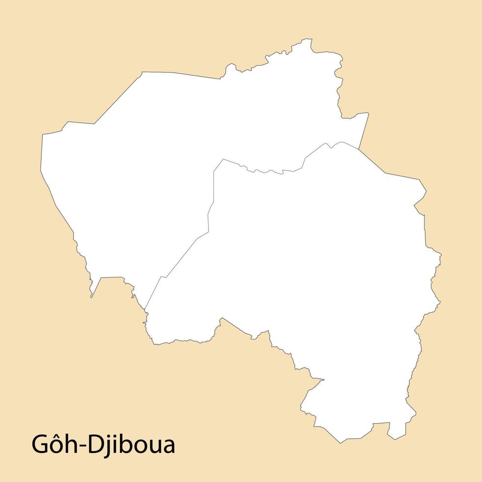 alto calidad mapa de goh-djiboua es un región de Marfil costa vector