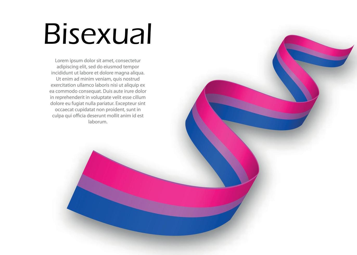 Waving ribbon or banner with Bisexual pride flag vector