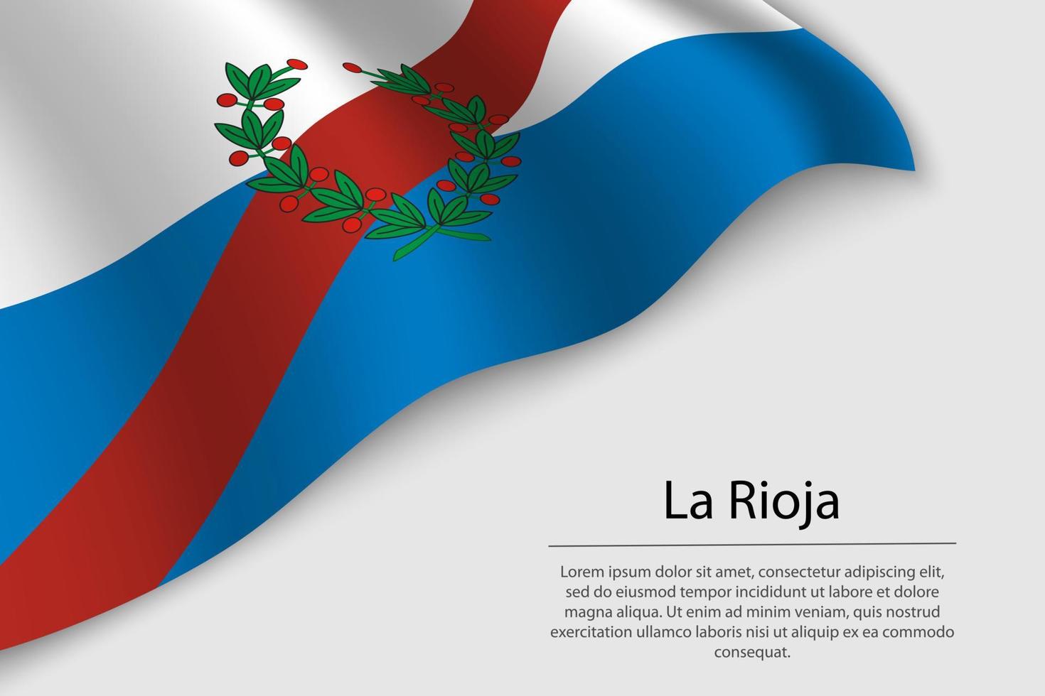 Wave flag of La Rioja is a state of Argentina vector