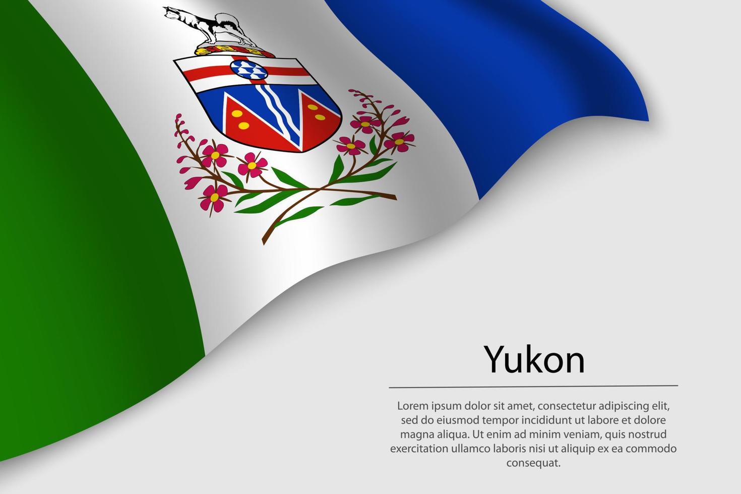 ola bandera de yukon es un región de Canadá vector