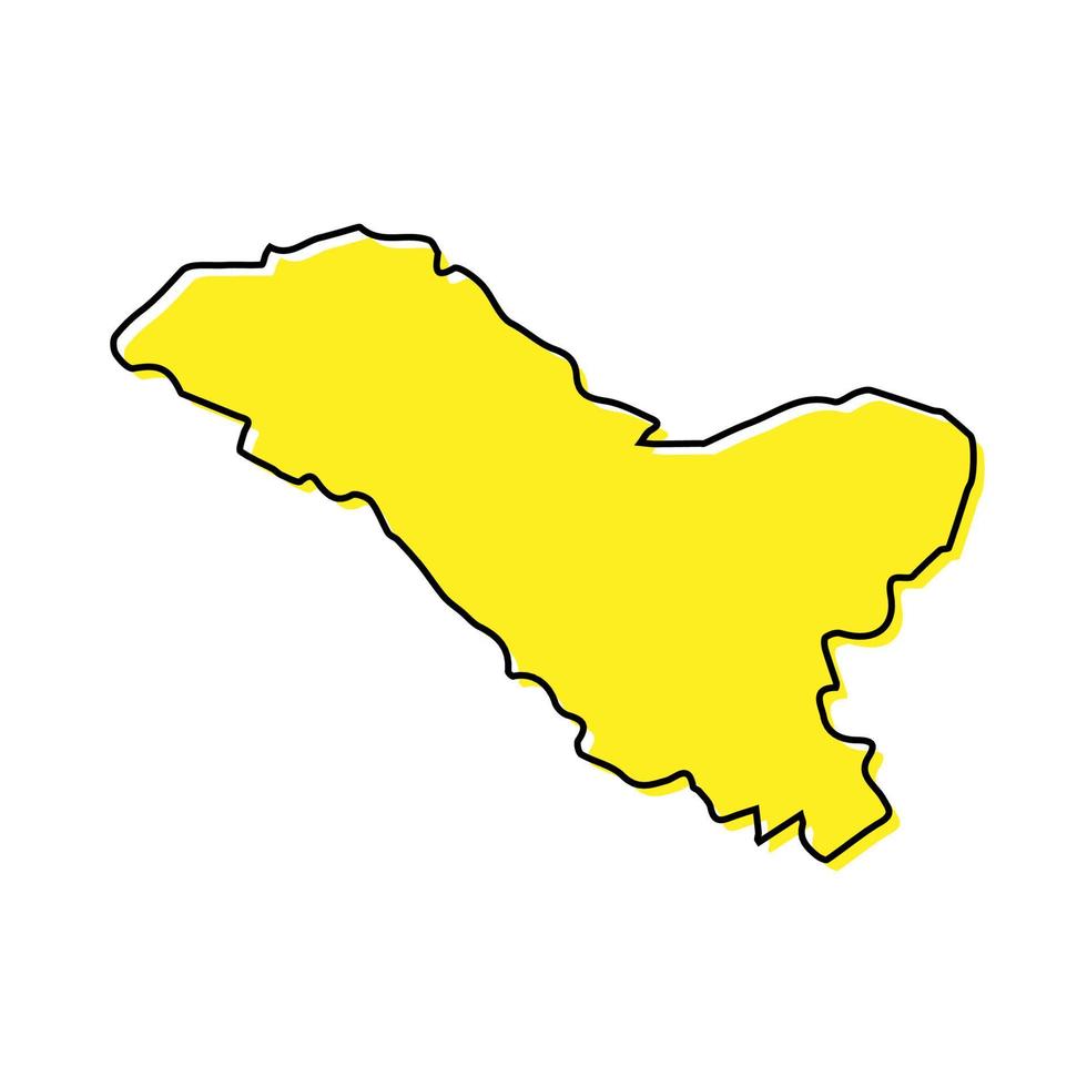 Simple outline map of Ladakh is a state of India. vector