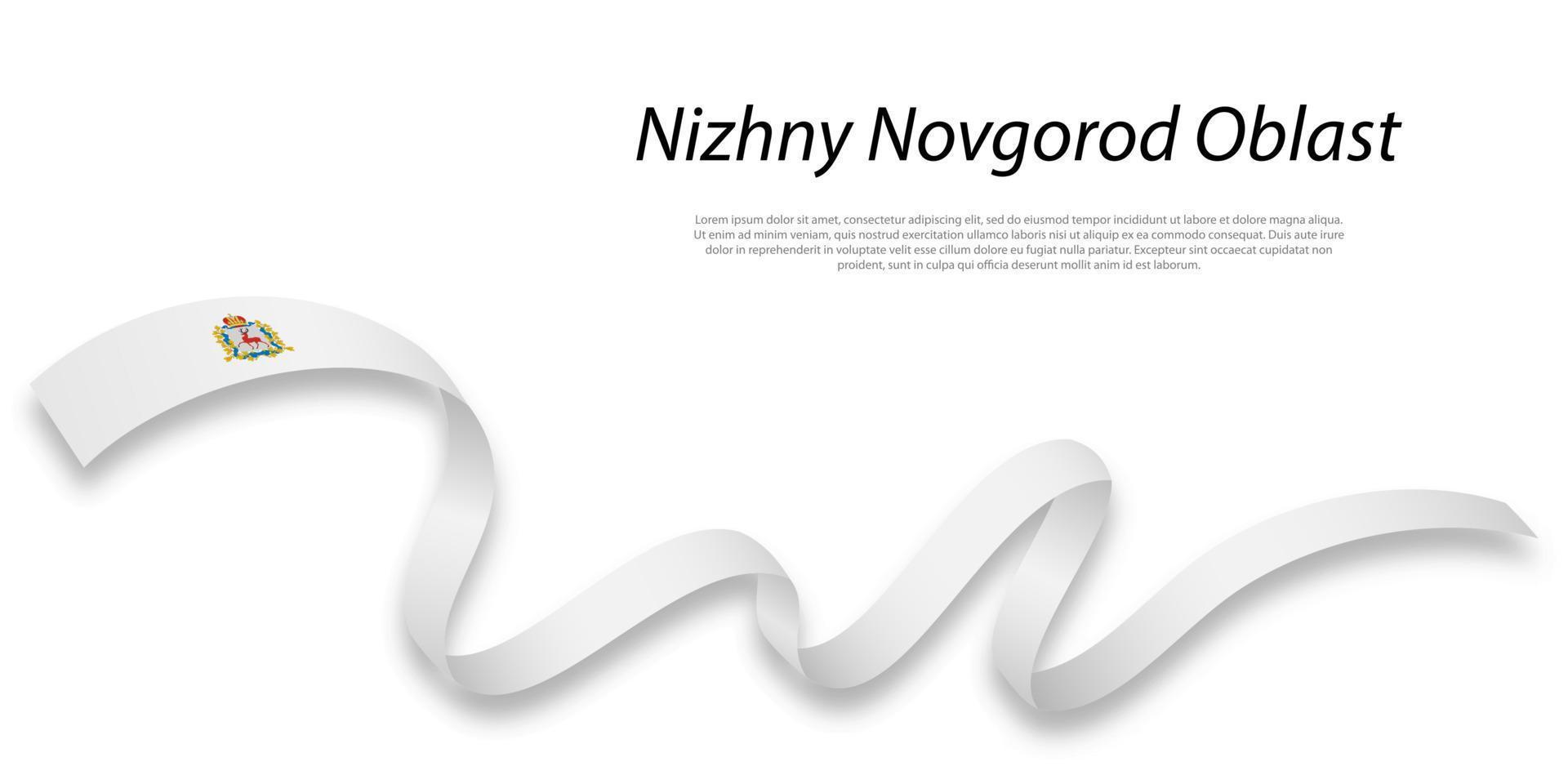 Waving ribbon or stripe with flag of Nizhny Novgorod Oblast vector