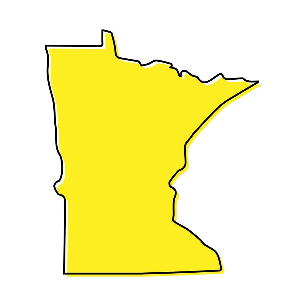 Simple outline map of Minnesota is a state of United States. Sty vector