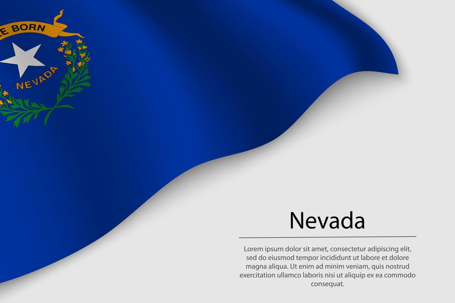 Wave flag of Nevada is a state of United States. vector