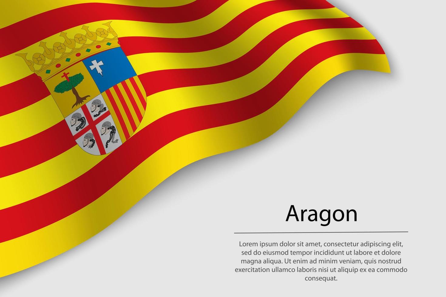 Wave flag of Aragon is a region of Spain. Banner or ribbon vector