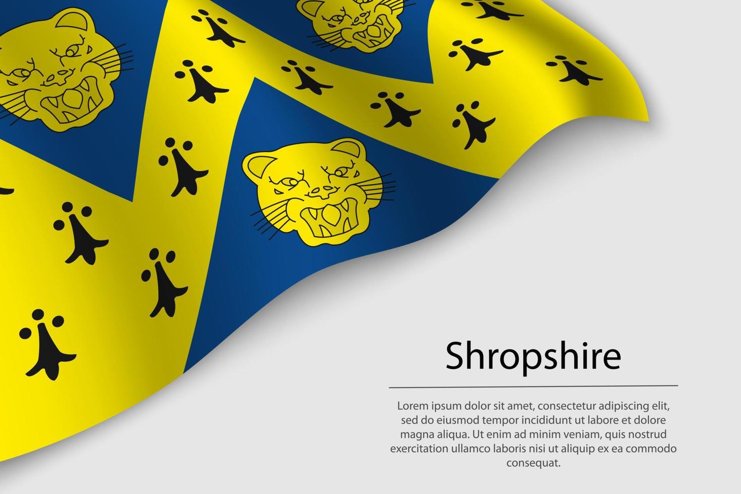 Wave flag of Shropshire is a county of England. Banner or ribbon vector