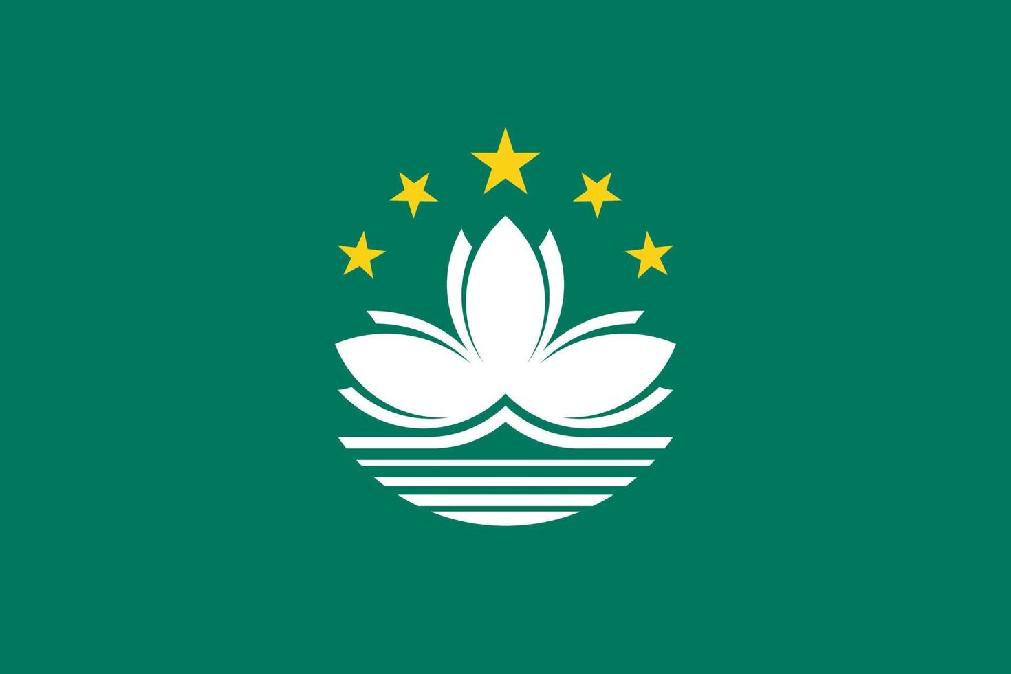 Macao Simple flag Correct size, proportion, colors. vector