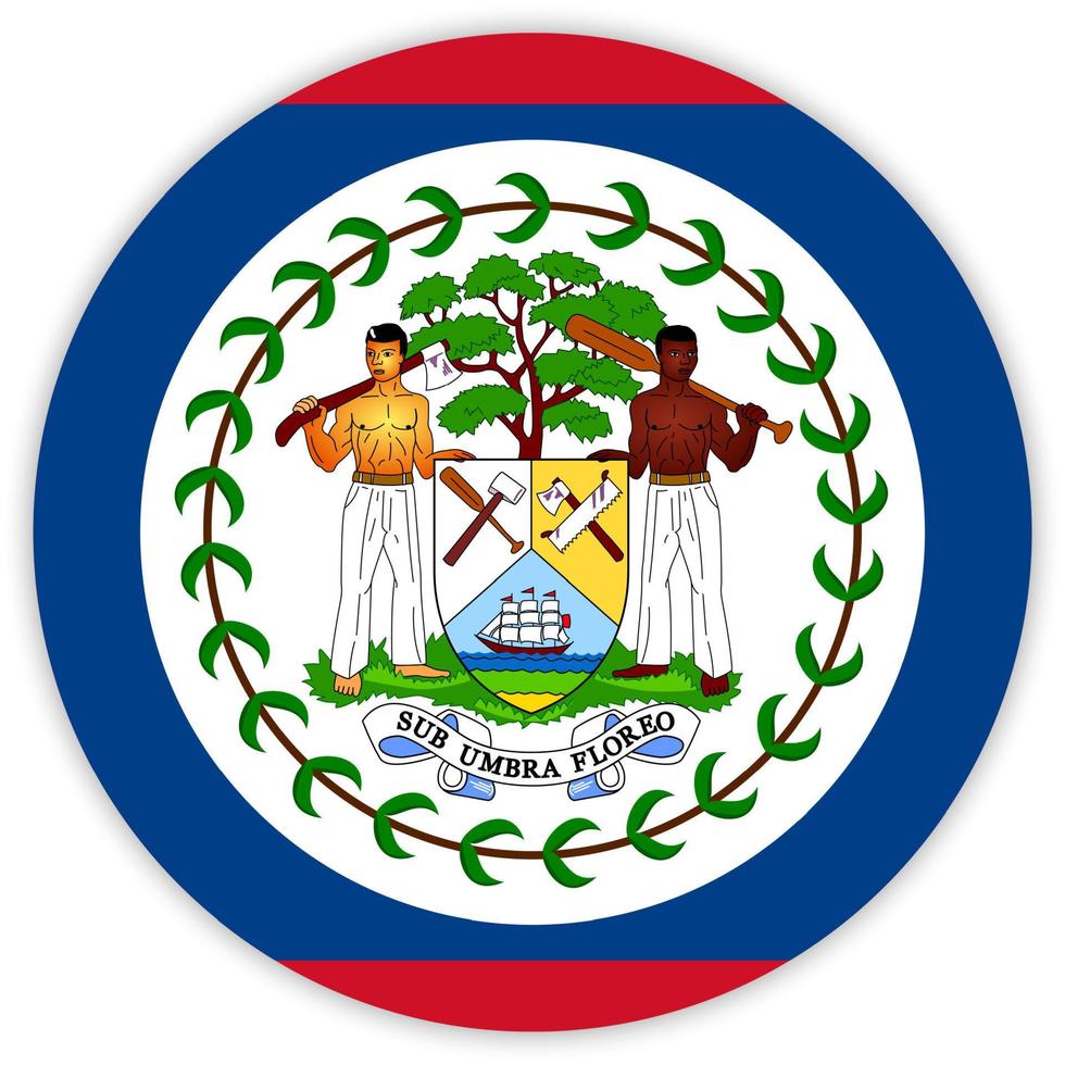 belize Simple round flag . Vector illustration