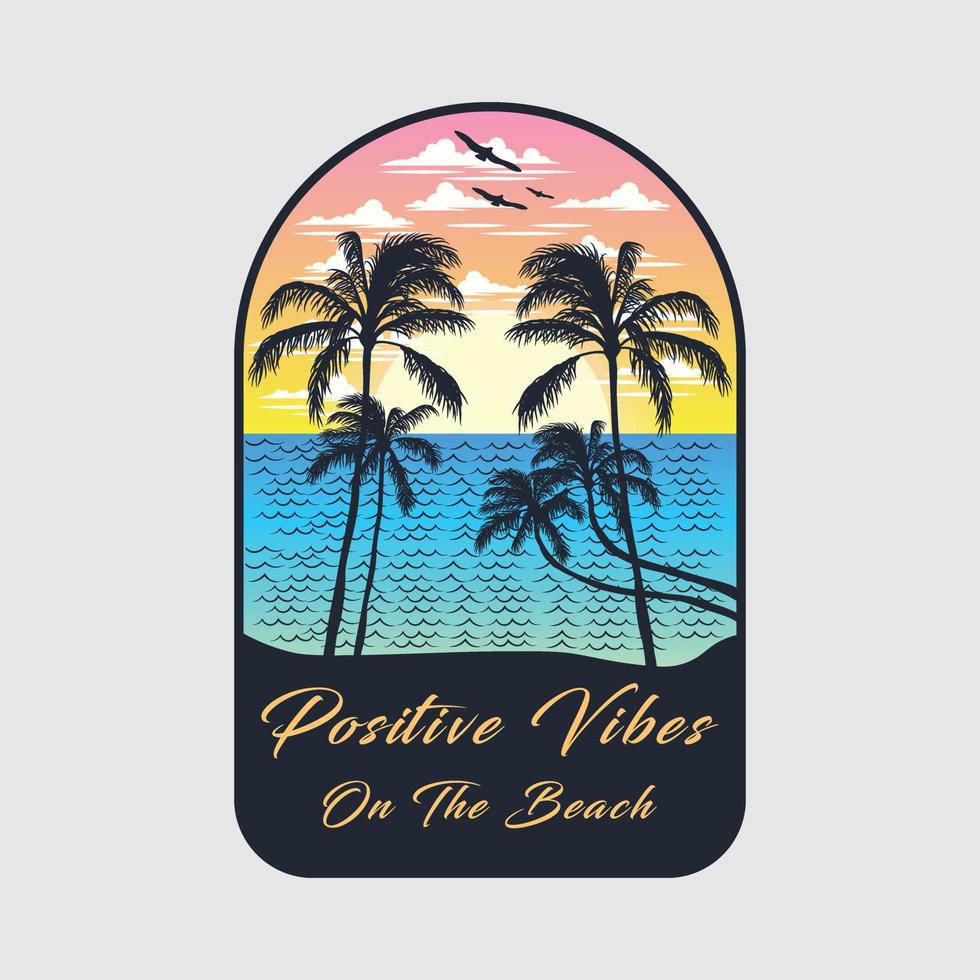 Positive vibes on the beach. Summer theme illustration. 21855040 ...