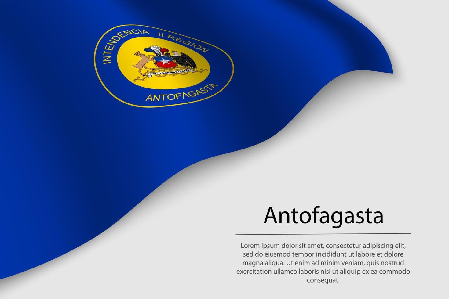 Wave flag of Antofagasta is a region of Chile vector