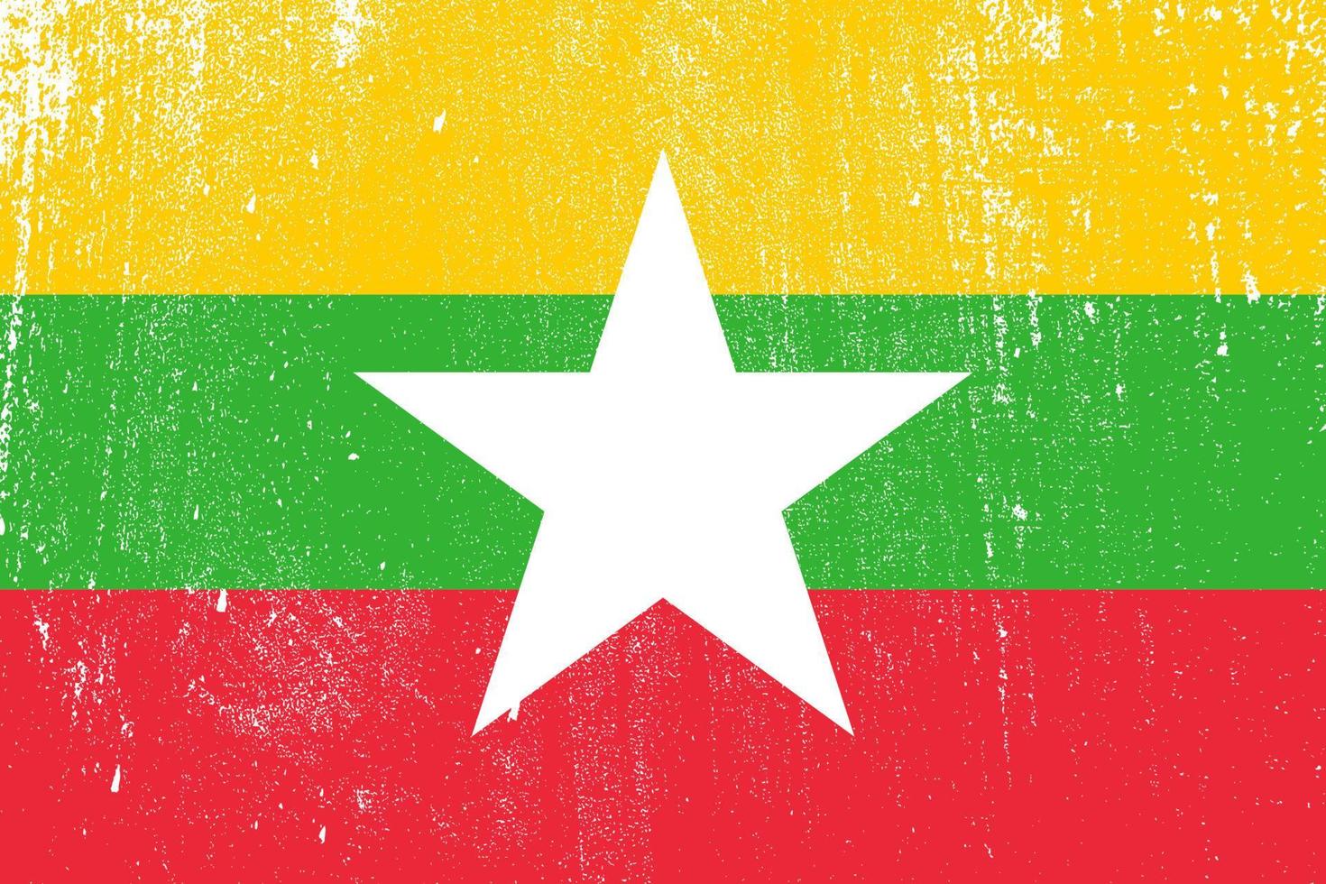 myanmar grunge styled flag . Vector illustration