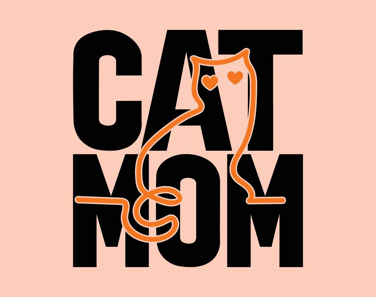 gato mamá camiseta y vestir diseño. mamá svg cortar archivo, de la madre día dibujado a mano letras frase, aislado tipografía, de moda ilustración para huellas dactilares en carteles y tarjetas vector