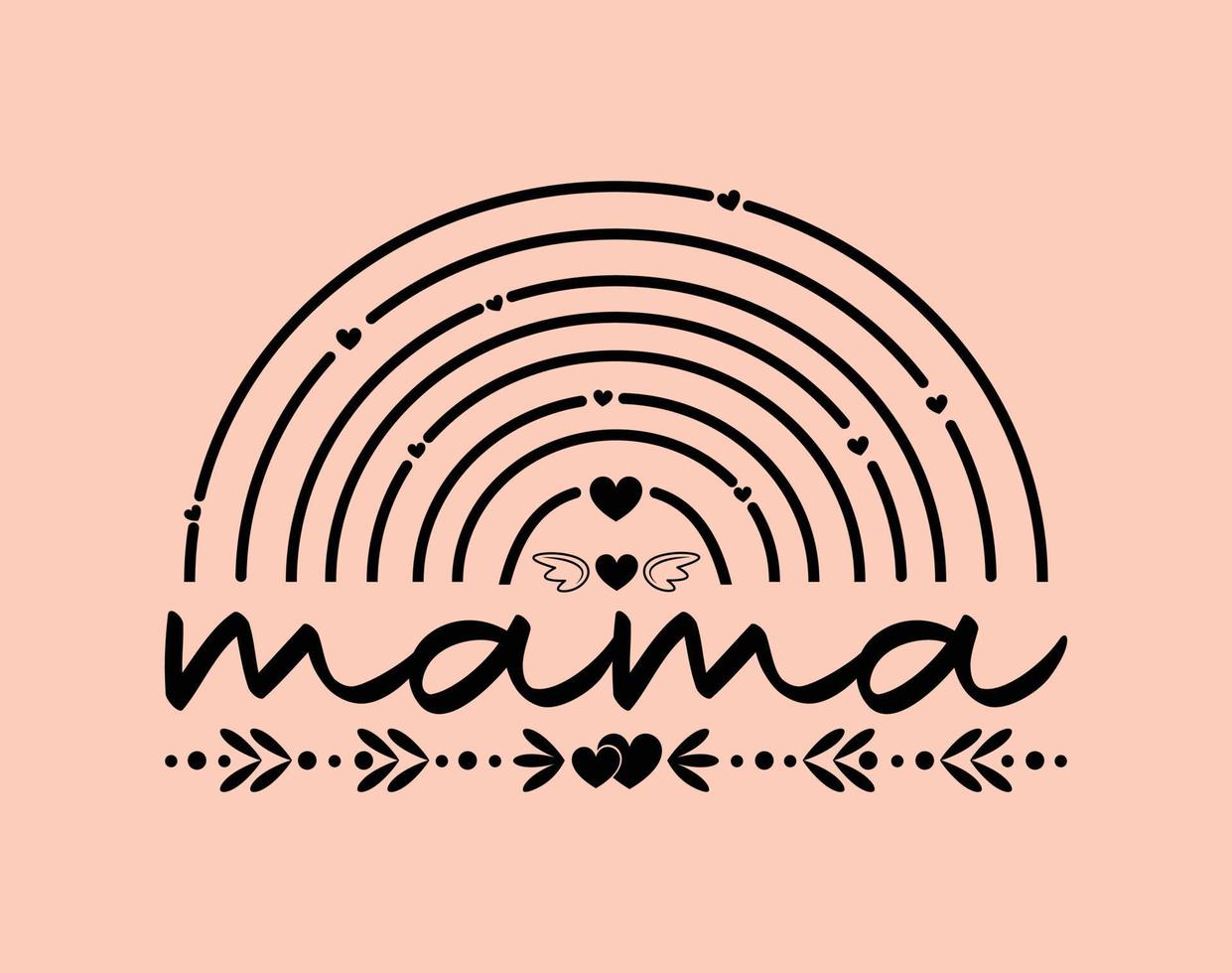 mamá camiseta y vestir diseño. mamá svg cortar archivo, de la madre día dibujado a mano letras frase, aislado tipografía, de moda ilustración para huellas dactilares en carteles y tarjetas vector