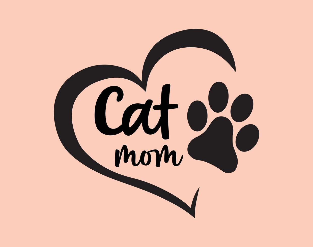 Cat mom, Typography T-shirt Vector Art for Mother's Day, mom, mama, SVG, typography t shirt design