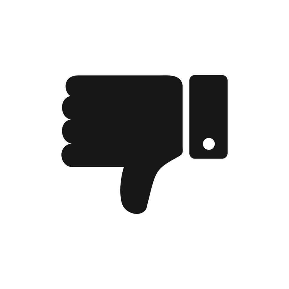 Thumb down, unlike, dislike icon isolated on white background vector